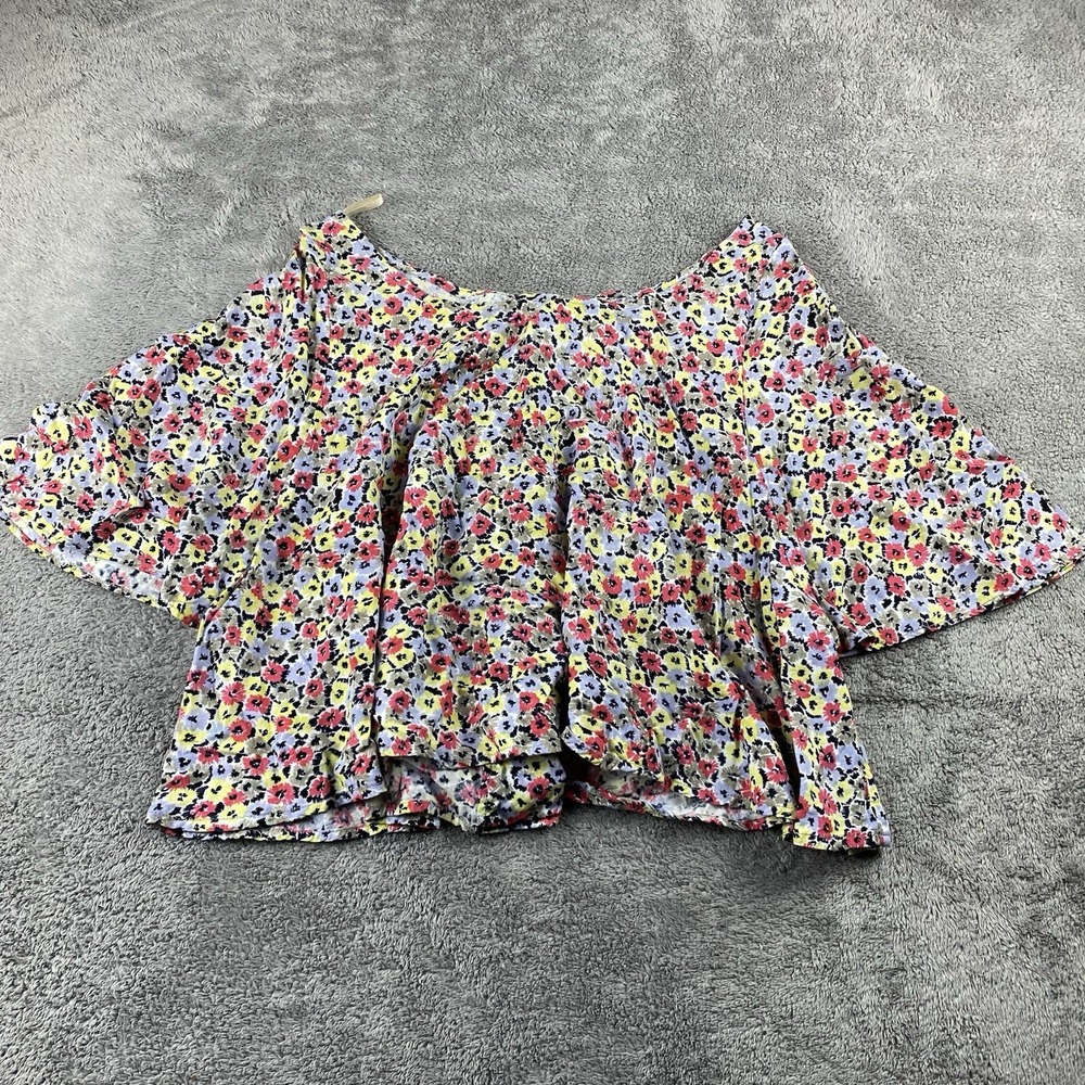 BCBGENERATION Floral Short‎ Sleeve Shirt Womens XS